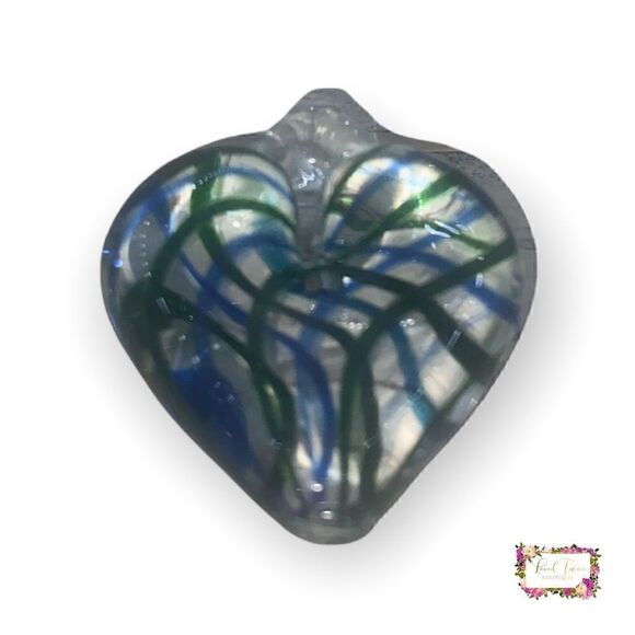 Signed Art Glass Heart Window Charm |Suncatcher, Heart Ornaments... - Picture 2 of 16